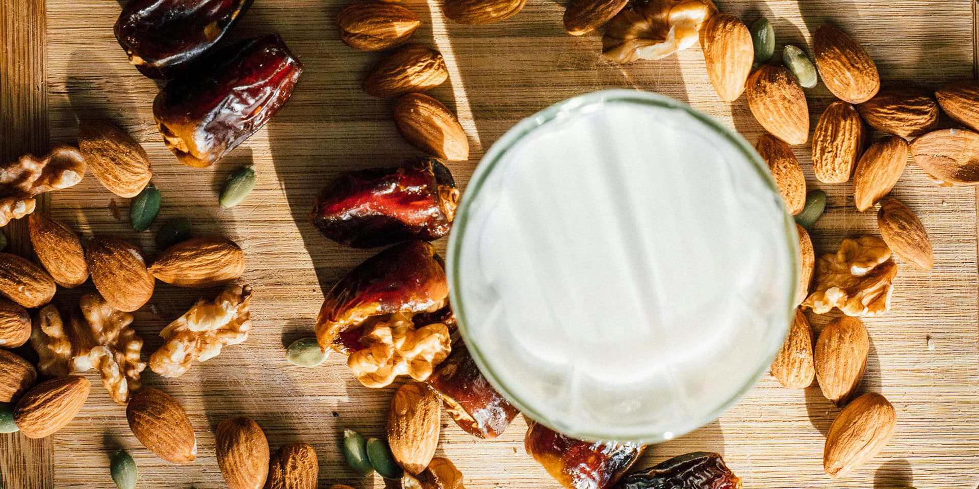 Fresh ingredients and handmade nut milk